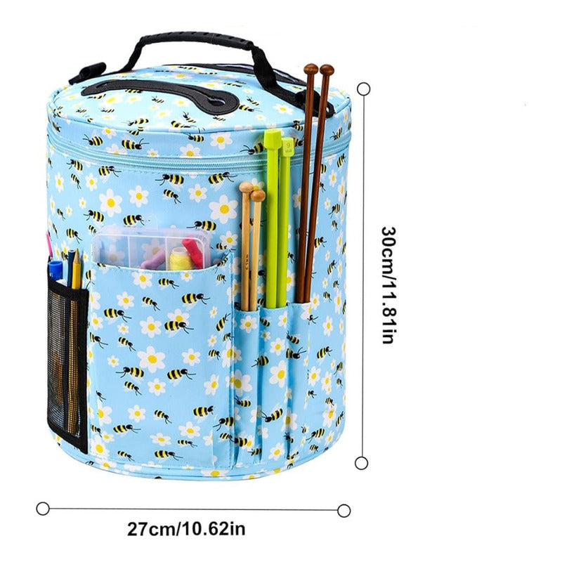 Bolso Organizador Porta Tejido Lanas Accesorios - Abejas - Baúl de Ayün