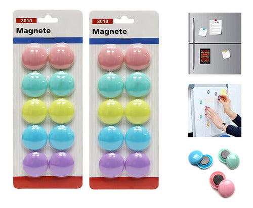 20 Imanes Para Pizarras Magnéticas Refrigerador Pequeños 2cm