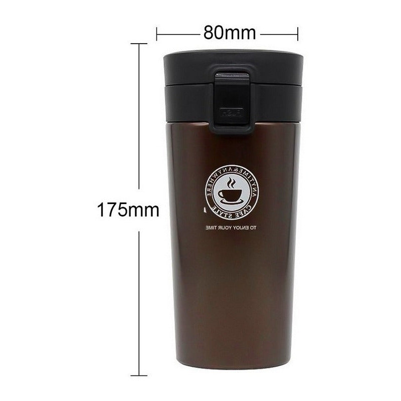 Vaso Termico Mug Para Café / Té 380 Ml Acero Inoxidable