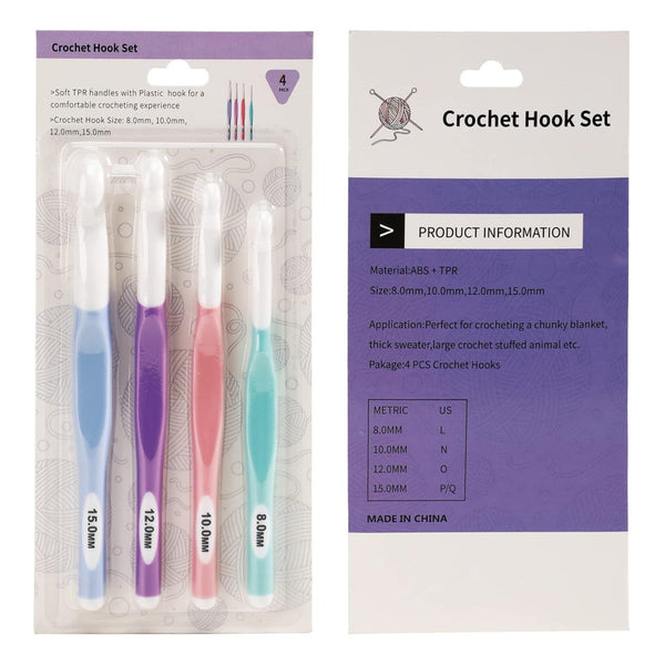 Set De 4 Crochet De Plastico Xl Jumbo 8 A 15mm - Baúl de Ayün