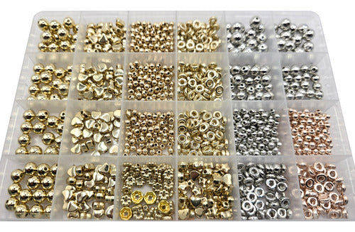 Set De Mostacillas Metalizadas Dorado Cobre Para Pulseras