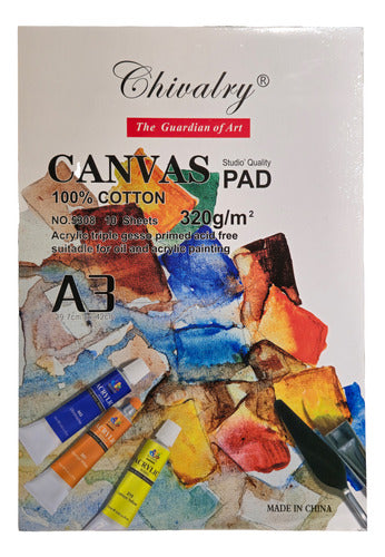 Block Para Dibujo Papel Con Textura Canvas A3 320gr 10 Hojas - Baúl de Ayün