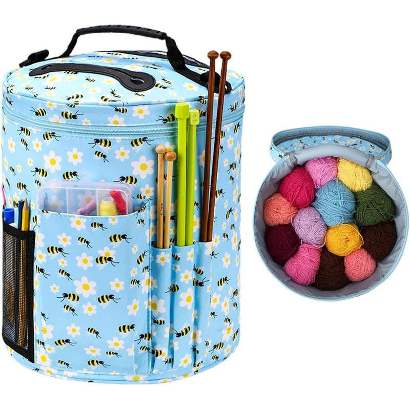 Bolso Organizador Porta Tejido Lanas Accesorios - Abejas - Baúl de Ayün