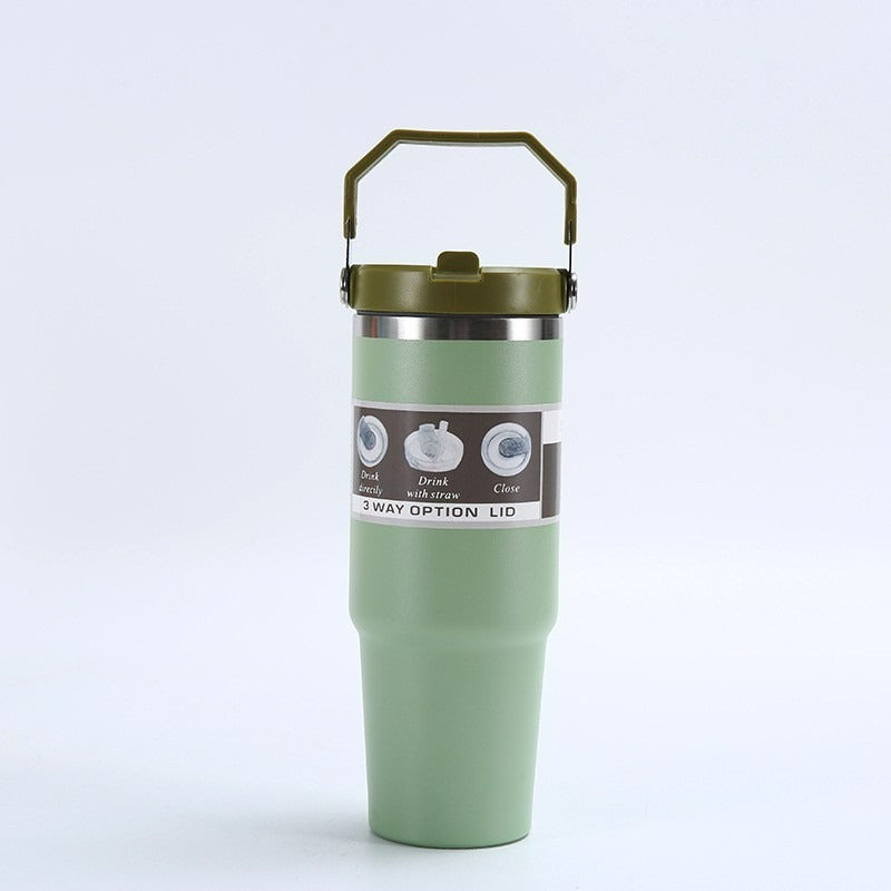 Vaso Termico Mug 890ml Acero Inoxidable Con Bombilla Y Asa