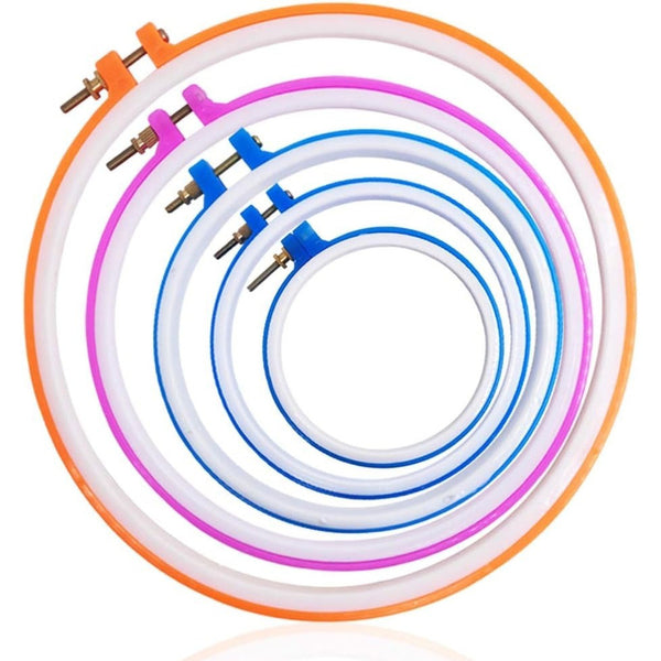 Set De 5 Bastidores De Plastico Colores Para Bordado Bordar - Baúl de Ayün