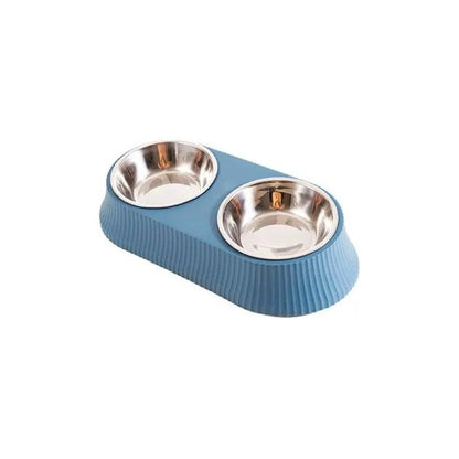 Comedero Plato Doble Acero Inox Para Mascotas Perro Gato