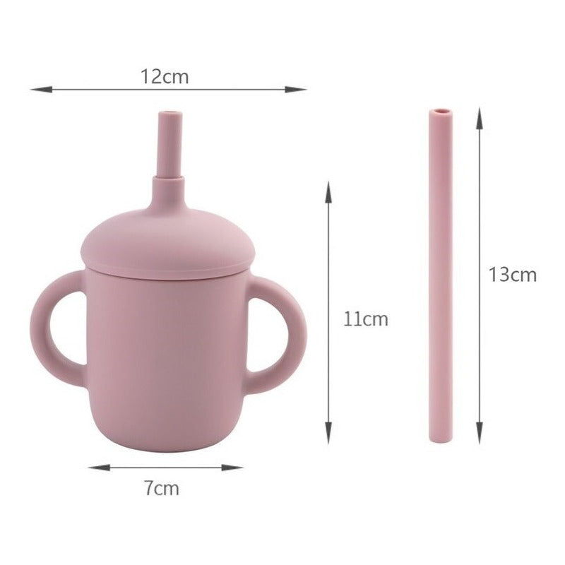 Vaso Taza De Silicona Para Bebes Con Bombilla Y Tapa - Baúl de Ayün