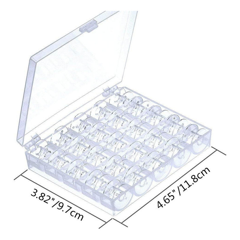 25 Carretes O Bobinas Plástico Para Maquina De Coser Y Caja - Baúl de Ayün