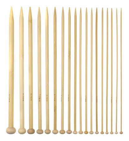 Set De 36 Palillos De Madera Para Tejer 25cm Largo - Bambu