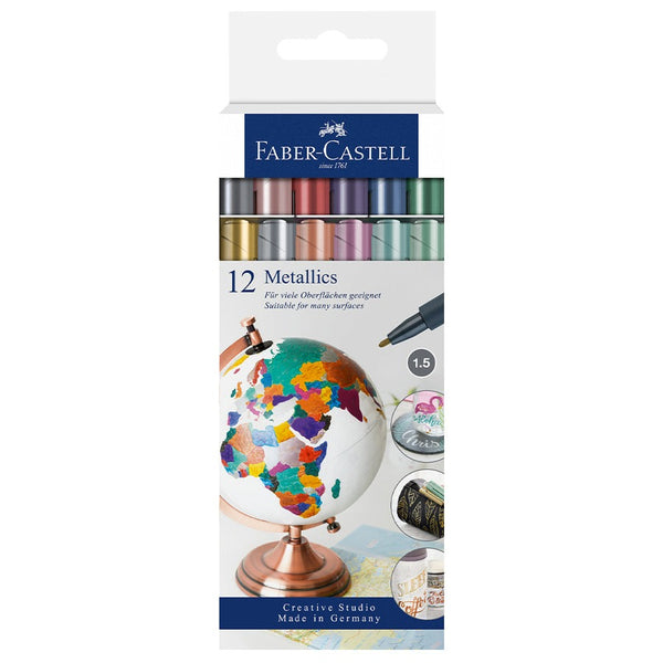 Set de Marcadores Metálicos 12 Colores Faber Castell