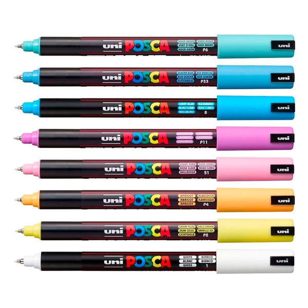 Set 8 Marcadores POSCA 1MR 0.7mm- Colores pastel