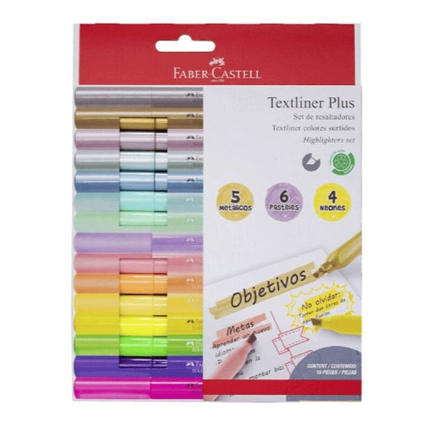 Faber-Castell 15 Destacadores Textliner Plus Especiales