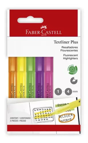 Faber-Castell 5 Destacadores Textliner Plus Neón