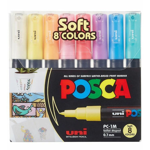 Set 8 Marcadores POSCA 1M - 8 colores pasteles